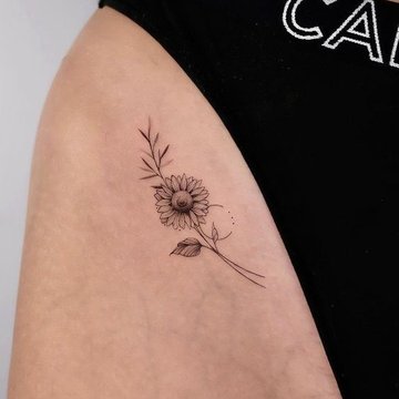 Pinterest Minimalist Sunflower Tattoo - Temu